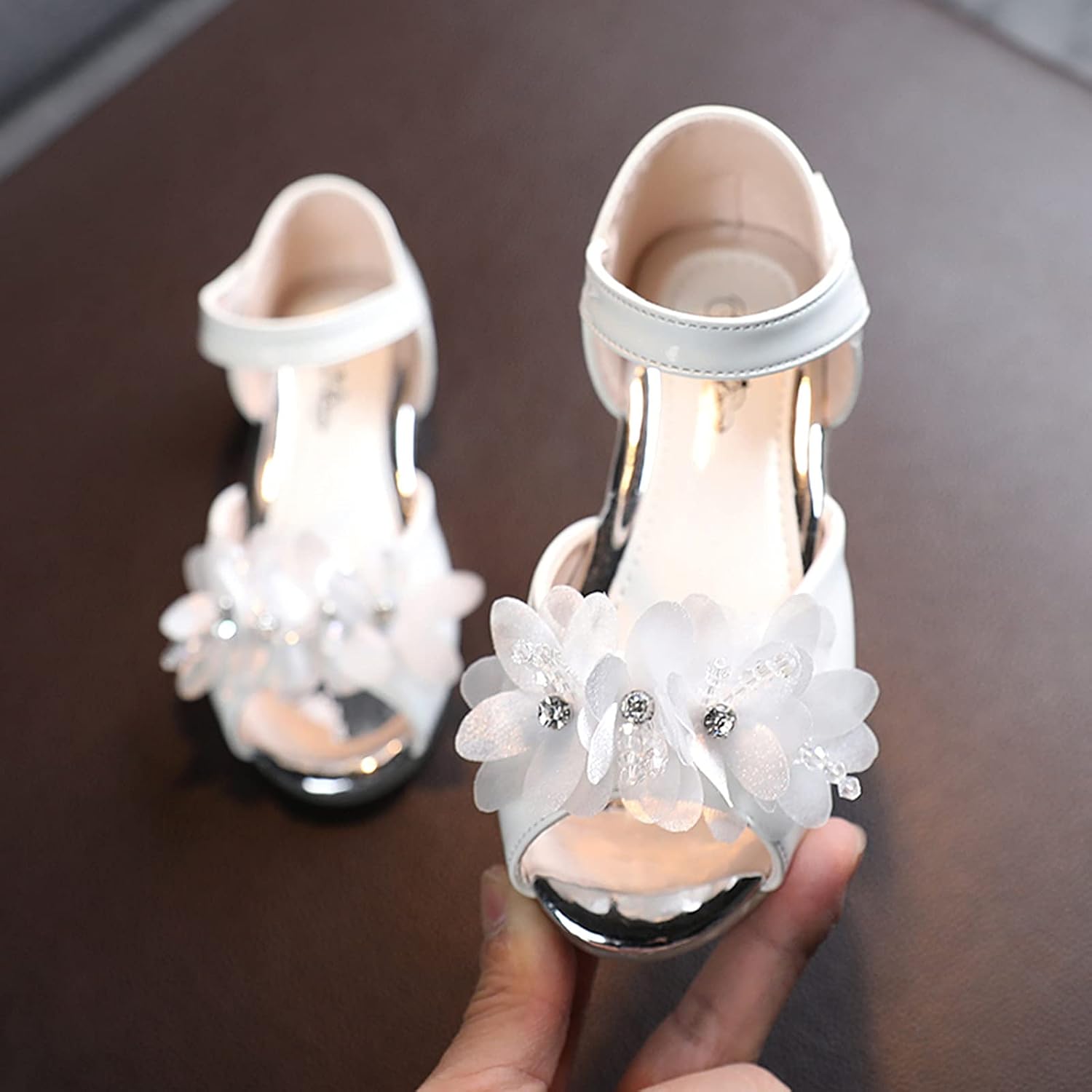 Shoes Princess Toe Toddler Sandals Infant Baby Girls Floral Leather Kids Peep Girl's shoes Boots Girls Size 13