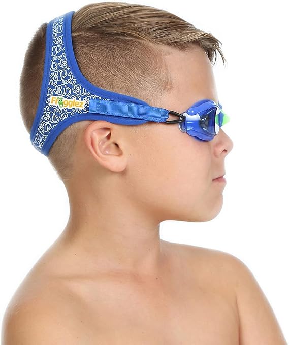Frogglez Kids Swim Goggles 3-10, No Hair Pull, Anti-Fog, Leak Proof | Premium pain free strap, Anti fog lenses, UV protection, Leak proof seal