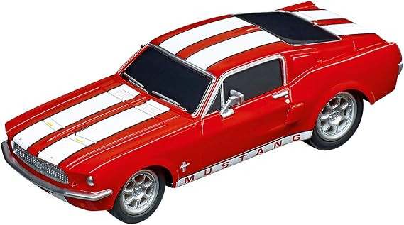 Carrera GO Ford Mustang '67 - Racing Red 1:43 Scale Analog Slot Car | Compatible with all Carrera GO electric & battery race tracks, 1:43 scale, analog slot car toy, replacement or expansion car