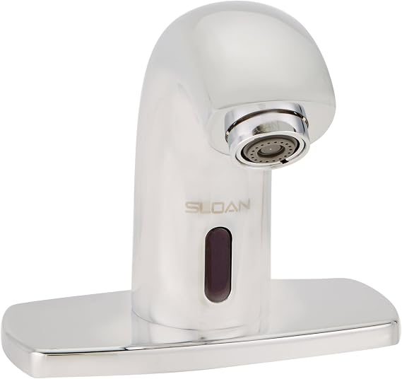 Sloan SF-2150-4 Sensor Activated Battery Powered Electronic Pedestal Faucet, Chrome