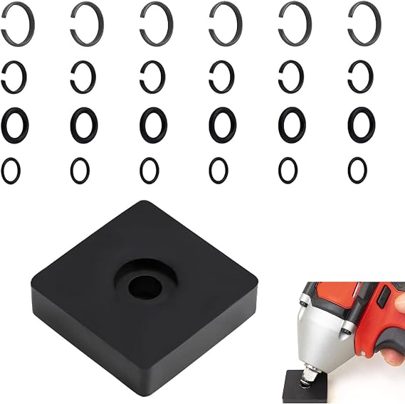 12 Set Impact Wrench Retaining Ring Kit for Milwaukee 3/8" & 1/2" Friction Ring, 6 Set Each Size Retainer Ring Clip with O-Ring & Anvil Install Tool for Electric Pneumatic Impact Gun