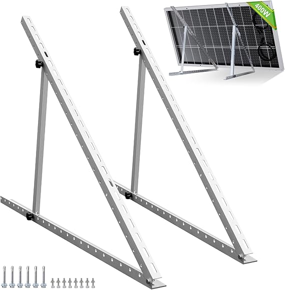 ECO-WORTHY Upgraded 45in Solar Panel Mount Brackets, with Foldable Tilt Legs, Suitable for 2pcs 100W/1pcs 200W 300W 400W Solar Panels,Adjustable Mounting Brackets Kits for RV, Roof, Boat, and Off-Grid