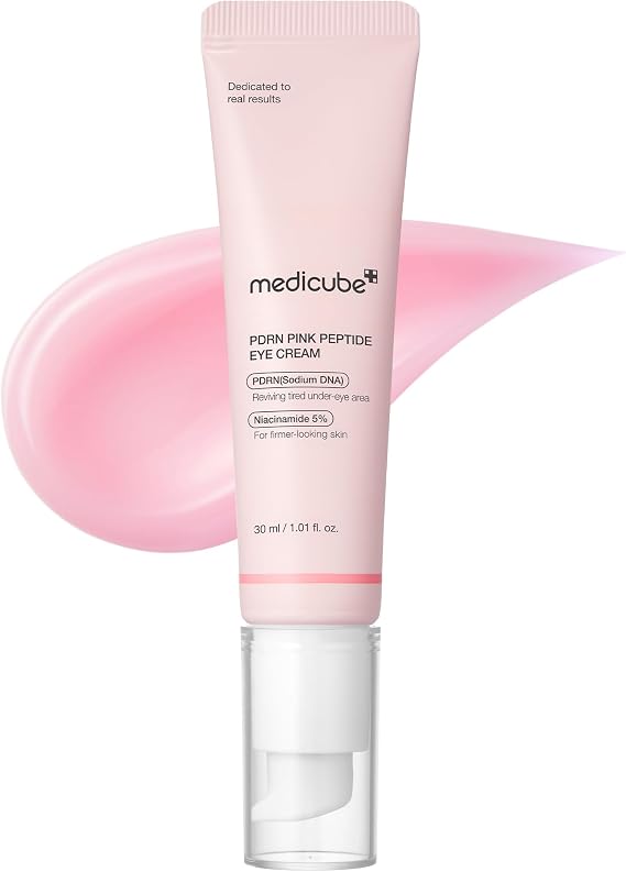 medicube Eye Serum with Salmon DNA PDRN & Pink Peptides | 99% Purity Retinol for Fine Lines - PDRN & Niacinamide for Uneven Skin Tone, Korean Skincare, 1.01 fl.oz