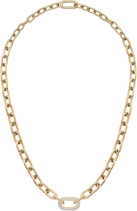 Daniel Wellington Crystal Link Silver Chunky Chain Necklace for Women