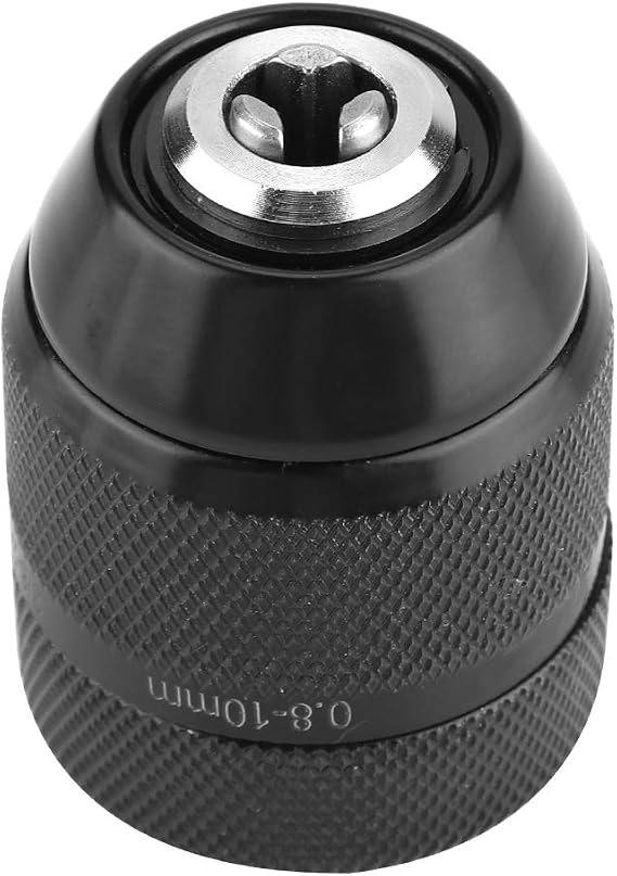 Keyless Drill Chuck 3/8-24UNF 0.8-10mm All-Metal Heavy Duty | Heat-treated steel body, 3/8-24 threaded mount, fits 1050W percussion tools,loosen ratchet lock, thrust bearing