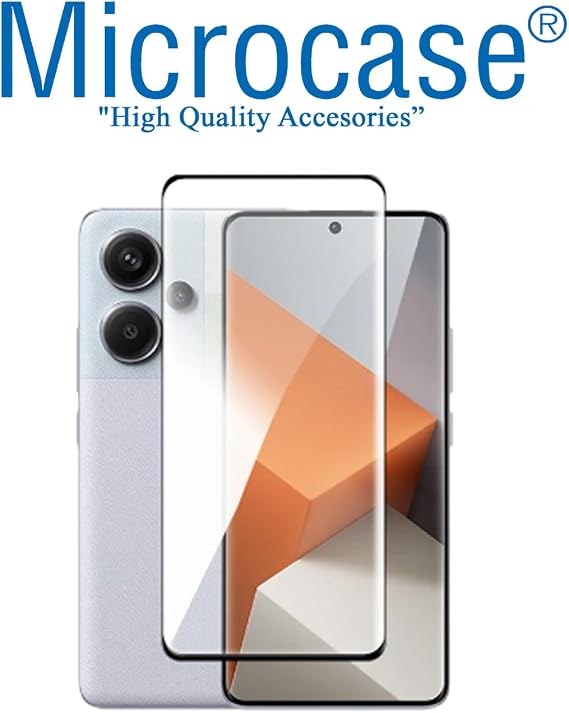 Microcase Xiaomi Redmi Note 13 pro 5g plus 3D Curved Tam Kaplayan Kavisli Tempered Cam Ekran Koruyucu - AL3282