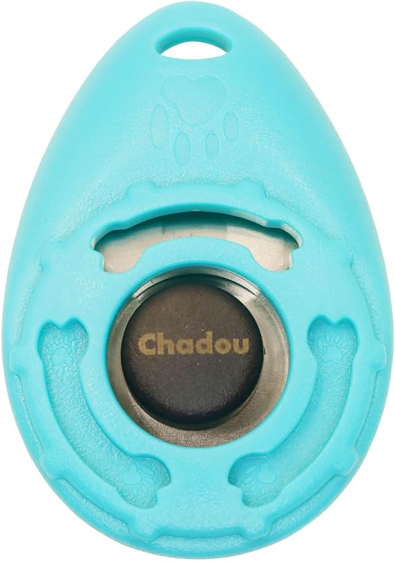 Chadou Pet Training Clicker, Teal, Egg-Shaped, with Wrist Strap Loop, Dog Training Tool