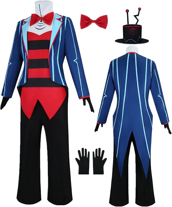 Anime Blue Tuxedo Shirt Pants Men's Costume Outfit Halloween