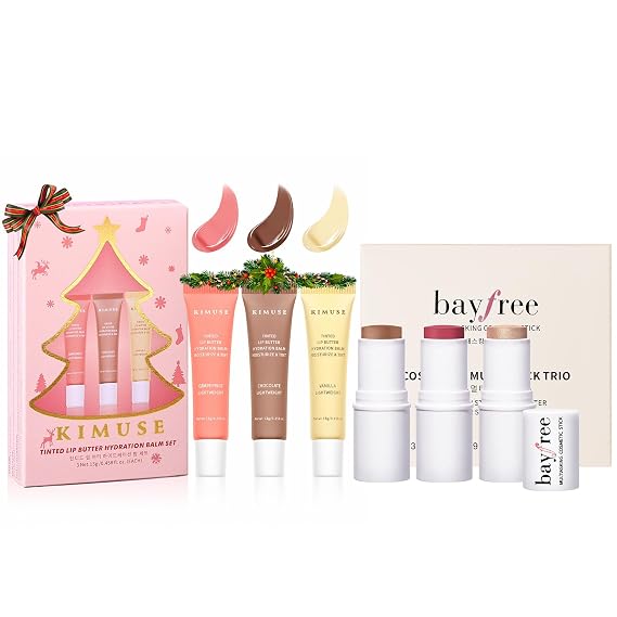 KIMUSE Face Sticks Trio & Tinted Lip Balm Set