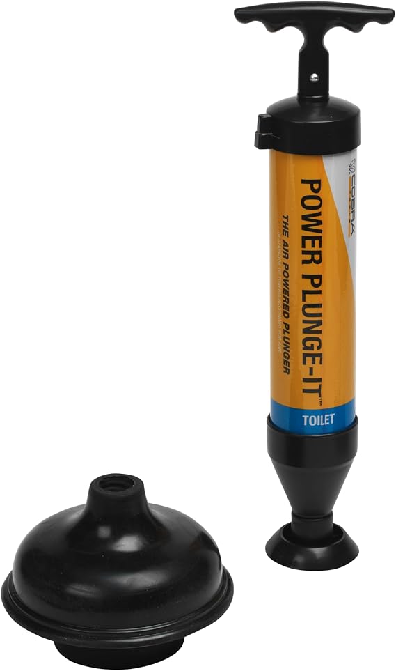 Cobra Plung-It Air Powered Plunger, 2 Force Cup Attachments, 14 in.