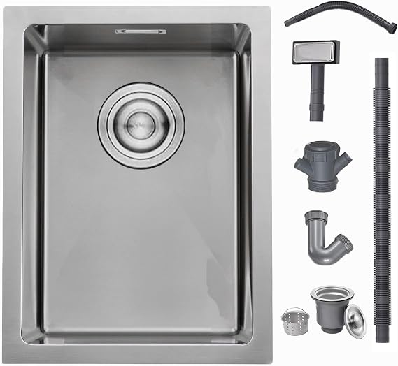 304 Stainless Steel Kitchen Sink, 30x40cm, BoomHoze Undermount Single Bowl