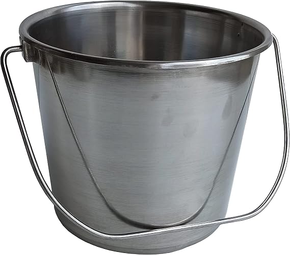 Stainless Steel Milk Bucket Food Bucket Food Bucket Kitchen Bucket Various Sizes 5L 7L 10L Bucket Stainless Steel Water Bucket Rustproof Garden Bucket Strong (10L)