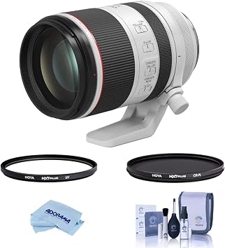 Canon RF 70-200mm f/2.8L is USM Lens, Mirrorless Telephoto Zoom, for EOS R Series Full-Frame & APS-C Cameras, Image Stabilization, White, + Hoya CPL + UV Filters, Cleaning Kit, Cloth,