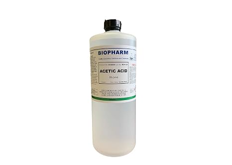 Biopharm Acetic Acid Solution 5% (v/v), 1 Quart (950 mL). | For Home & Industrial Applications. Use As Gentle Cleaner, Organic Residue Dissolver, Base Neutralizer. AKA Ethanoic Acid.