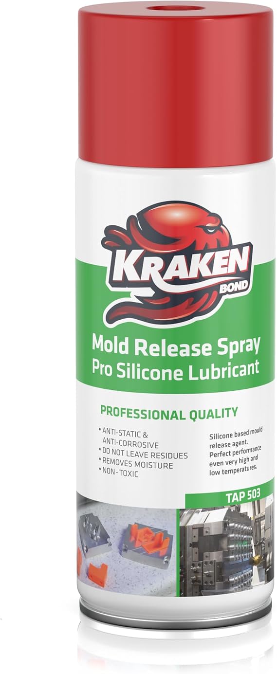 Kraken Bond Silicone Mold Release Spray - (1x12.3 oz) High Temperature Mold Release Agent for Epoxy Resin Lubricates Protects and Renews Anti-Static & Anti-Corrosive, 1 Pack