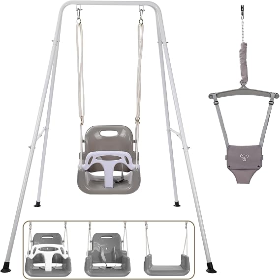 2 in 1 Toddler Swing & Jumper, Swing Set for Indoor and Outdoor Use | Baby Jumpers and Bouncers, Easy to Assemble & Store, Suitable for Aged 6 Months to 10 Years Old