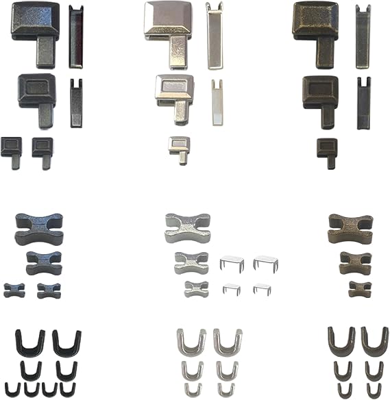 JOSDIOX 20 Sets Size 5 Metal Zipper Latch Slider Retainer Insertion Pin Zipper Bottom Zipper Stopper for Metal Zipper Repair (3 Color 4 Size)