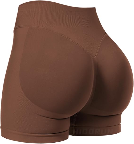 HIGORUN Women Workout Impact Shorts Scrunch Butt Lifting Gym Yoga Seamless Booty Biker Shorts