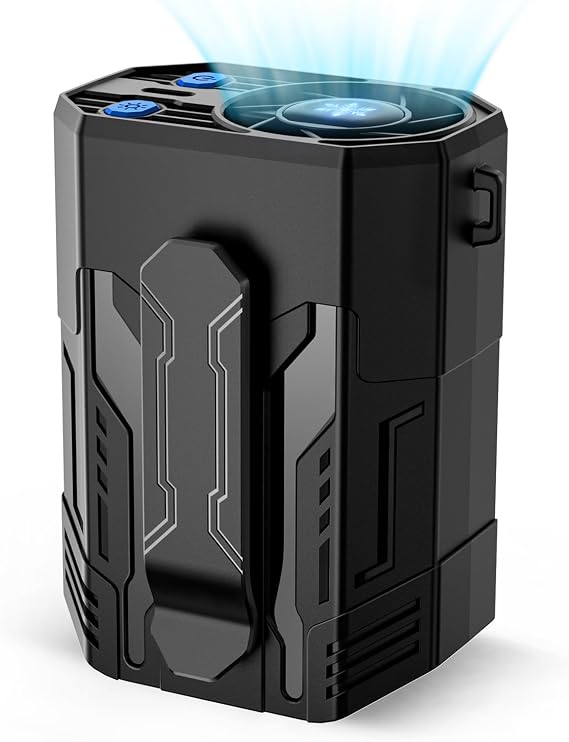 Portable Fan 4000mAh Rechargeable, 4 Speeds 13000RPM Strong Airflow, Personal Waist Fan with Max 24H Working Time, Wearable Neck Fan, Hands-Free Clip Belt fan for Camping, Outdoor, Jobsite, Traveling