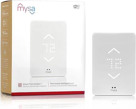 Mysa Smart Thermostat for Electric Baseboard Heaters and In-wall Heaters | Connects with Smart Devices, Control Remotely with Phone or Tablet, Pairs with Wifi, Easy Connection and Setup, Energy Saving
