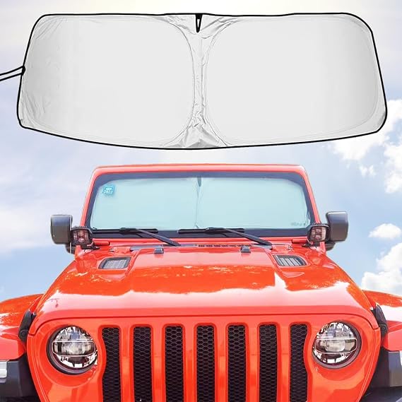 XHRING Windshield Sun Shade Custom Fit for Jeep Wrangler JL JK Gladiator