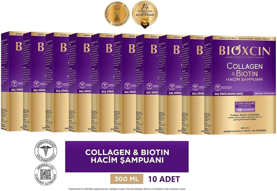 Bioxcin Collagen & Biotin Ekstra Hacim Şampuanı, 10x300 ml