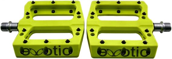 Exotic Thermoplastic Flat BMX MTB Pedals, 6 Colors 350 g/Pair Replaceable Pins