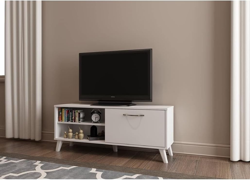 Beyaz 90 Cm Tv Ünitesi Tv Sehpası Kitaplık
