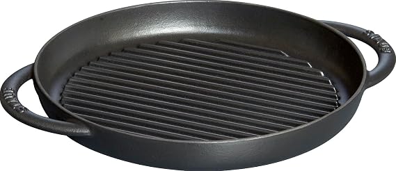 Staub Casting Grill Pan 26cm Black with Double Handles