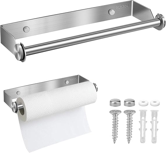 28 cm Kitchen Roll Holder Wall Mounted, Kitchen Paper Towel Holder