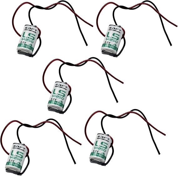 5x SAFT LS14250_WIRE 1/2AA 3.6V 1200mAh Primary Lithium Cell for Respirators/Oxygen Concentrators, RFID Tracking, Asset Tracking, Theft Prevention, Locator Beacons MFG PN: 700053 NSN: 6135-01-669-4691