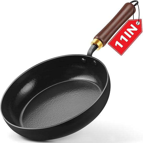 Carbon Steel Skillet, 11-Inch Nonstick Frying Pan