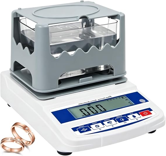 Precious Metal Tester Machine, Digital Solid Density Meter for Gold Silver Platinum, Professional Karat Purity Analyzer for Jewelry Store Banks(Solid Only,620g)
