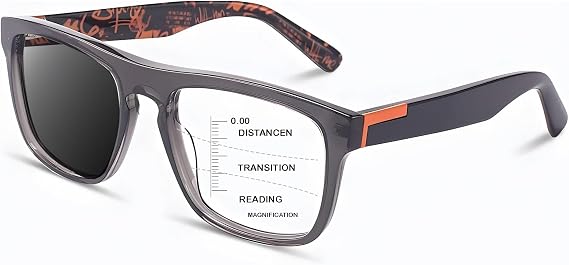 Photochromic Progressive Multifocus Reading Glasses Men, Progressive Readers No Line Quick-Transition Sunglasses