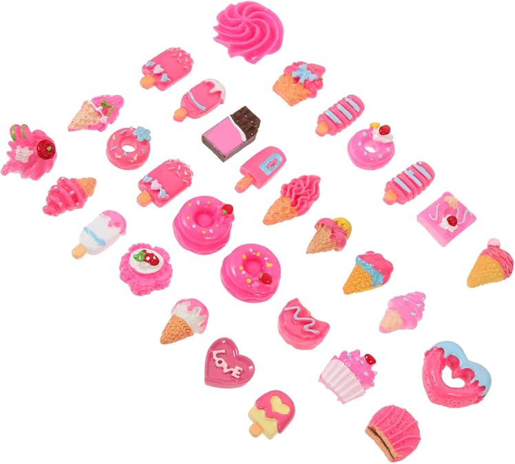 YARNOW 30pcs Diy Phone Case Kit Gumdrop Style Food Adornment Simulation Food Charm for Phone Shell