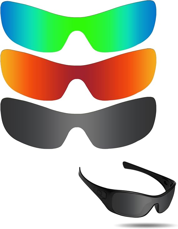 Fiskr Polarized Lenses Replacement for Oakley Antix(OO9077) Sunglasses with Anti-scratch&Anti-saltwater&Anti-dust Coating(Green & Red & Black)