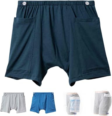 Underwear Urine Bag Pants for Elderly,Incontinence Care Pant,Urinate Drainage Bag Pants,Double Pocket Design
