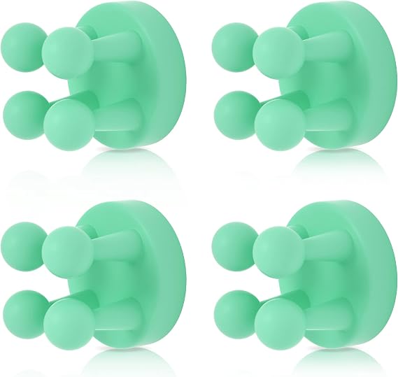 4 pcs Silicone Toothbrush Holder Multi-Function Hook Waterproof self Adhesive Single Toothbrush Hook Plug Holder for Wall for Hanging Bathroom Kitchen Living Room Office