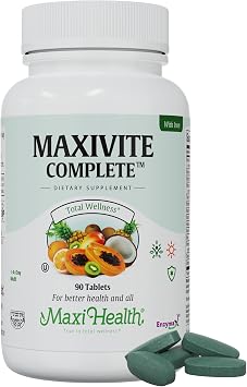 Maxi Health Complete Once Daily Vitamins for Men & Women - Multivitamin for Women & Men with Iron Vitamin A B1 B2 B3 B6 B12 C D3 E Zinc (90 Tablets)