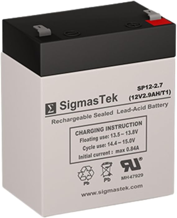 SigmasTek LP12-2.9 Compatible SLA Battery, 12V 2.9Ah F1 SP12-2.7 (T1)