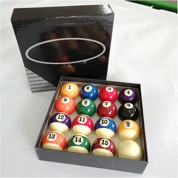 Billiard Balls/Pool Ball Set for Regular Pool Table Billiard Set Pure Resin Pool Table Balls in Regulation Size 2-1/4 inch 57.2mm