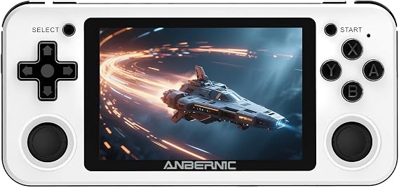 Anbernic RG351P Handheld Game Console RG353P Retro Gaming Console Portable Game Console Linux and Android Dual OS 3.5" IPS Screen 64G TF Card 3500mAh Battery Support 5G WiFi 4.2 Bluetooth White