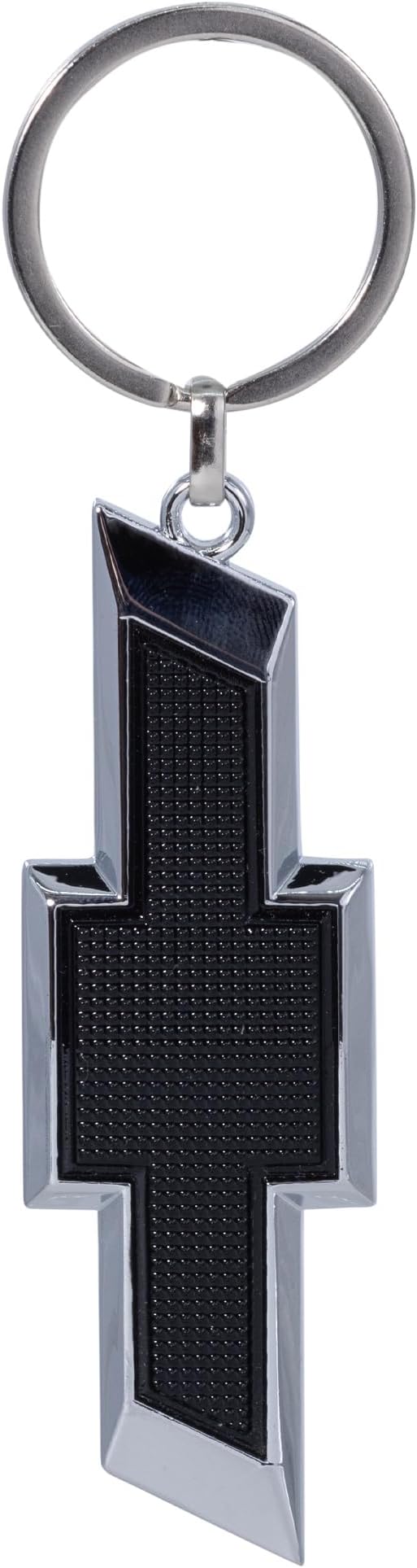 Plasticolor 004577R01 Chevrolet Textured Black and Chrome Bowtie Enamel Key Chain