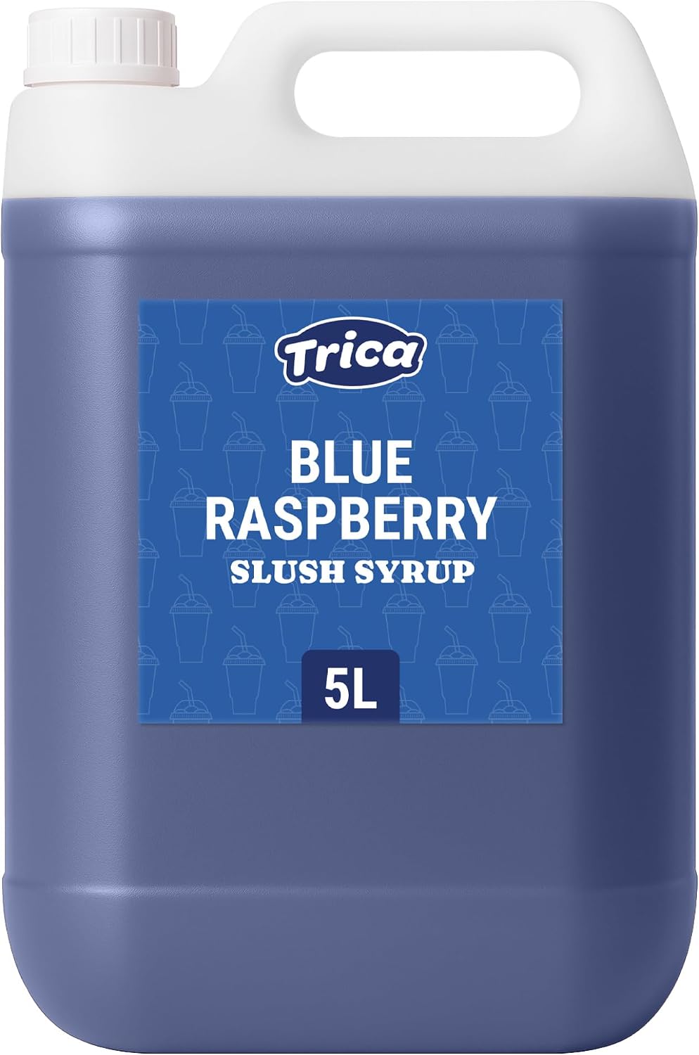 TRICA Blue Raspberry Slush Syrup 5L - Concentrated Blue Raspberry Flavour Snow Cone Syrup for Slush Machines, 6:1 Dilution Ratio, 5 Litres