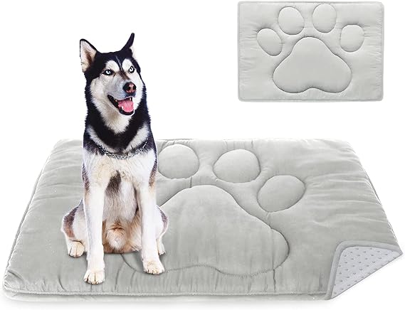 Coldwind Dog Crate Pad(28"x 42", Mats for Sleeping, Breathable Crate Bed Kennel Pad,Dark Colored to Hide Stains, Grey