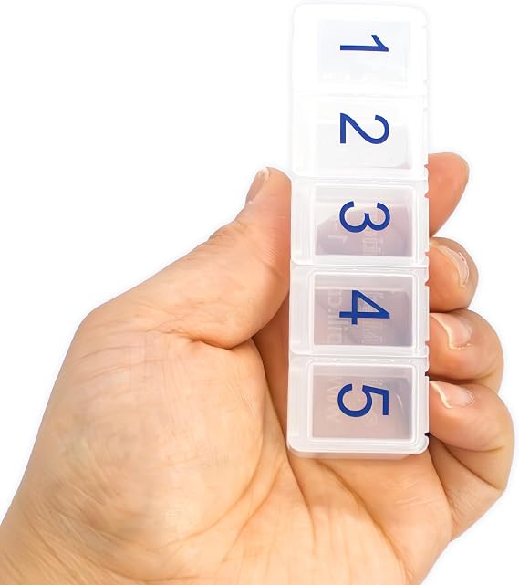 e-Pill Daily 5 Times A Day Pill Organizer, Vitamin and Medicine Pill Box - Clear