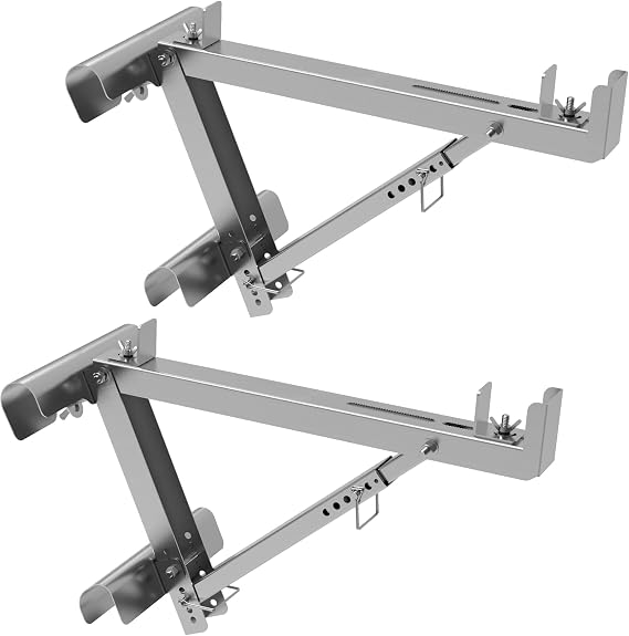 Ladder Jacks 2 Pack Scaffolding Platform Bracket - Two-Rung Short Body Extension Ladder Jack for Working 20 inch Stage