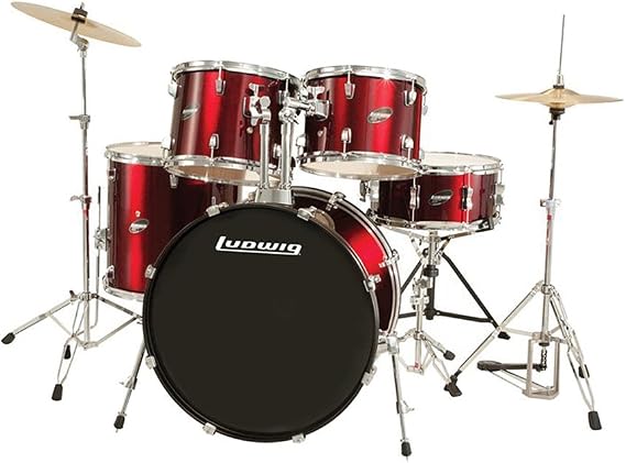 Ludwig Accent Drive Red Sparkle 5-Piece Drum Set with Hardware and Cymbals