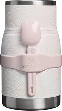 STANLEY Adventure To-Go Food Jar and Spork 24 oz | Vacuum Insulated Food Container | Wide Mouth Screw On Lid | Packable for Travel | Stainless Steel with Leakproof Lid | BPA-Free | Sahara Plume