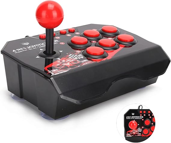 Portable Arcade Fight Stick, Arcade Fighting Stick Fighter USB Joystick Stick Buttons Controller for Switch/PC/PS3